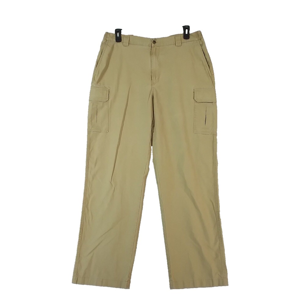 L.L. Bean Cargo Pants Mens 40x32 Beige Comfort Waist Cotton Outdoor Straight Leg